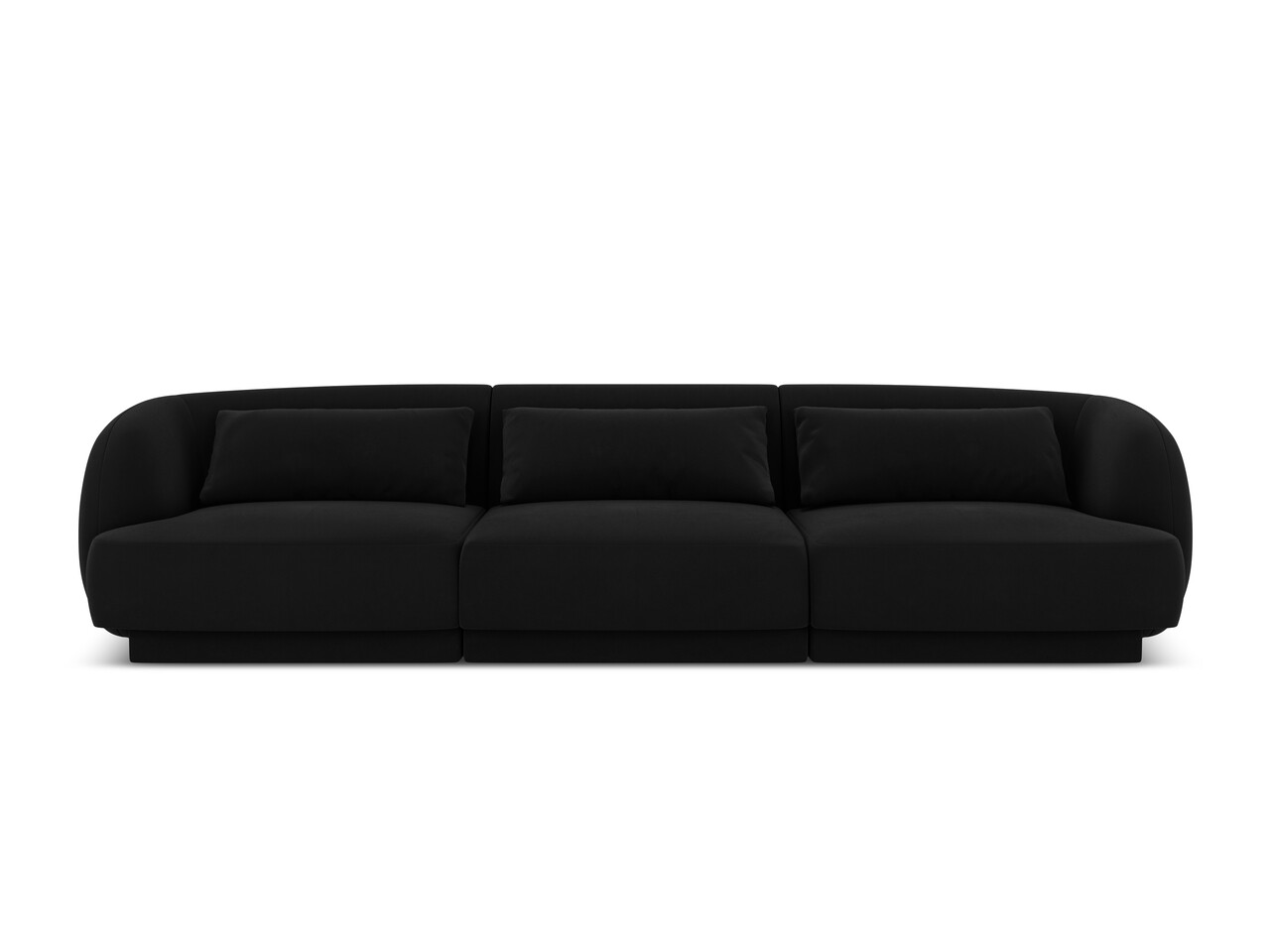 Canapea 3 locuri, Tulum, Cosmopolitan Design, 255x90x70 cm, catifea, negru Canapele